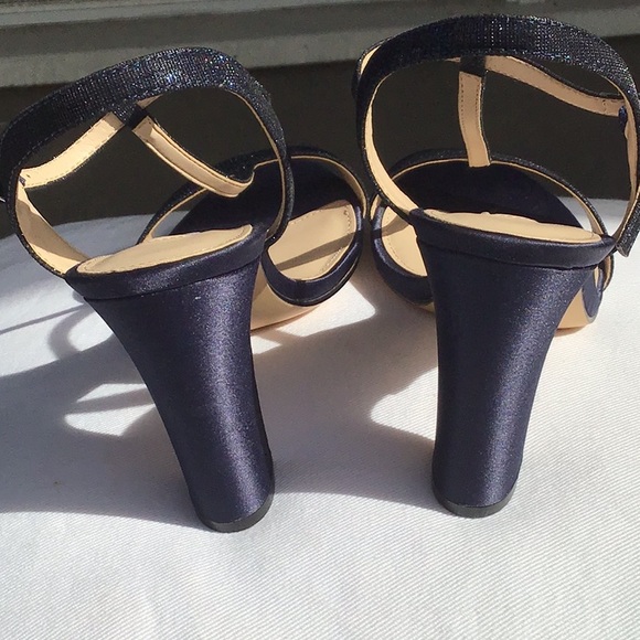 Nina, Scout - delicate T strap shimmer navy heels - Picture 3 of 6